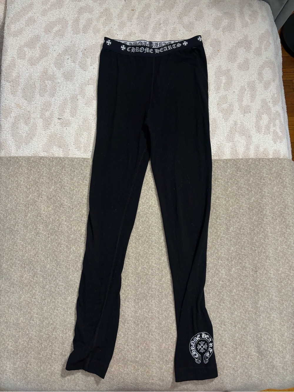 Chrome Hearts Black Leggings with Branded Waistband